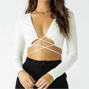 Princess Polly white crop top ***NWOT***